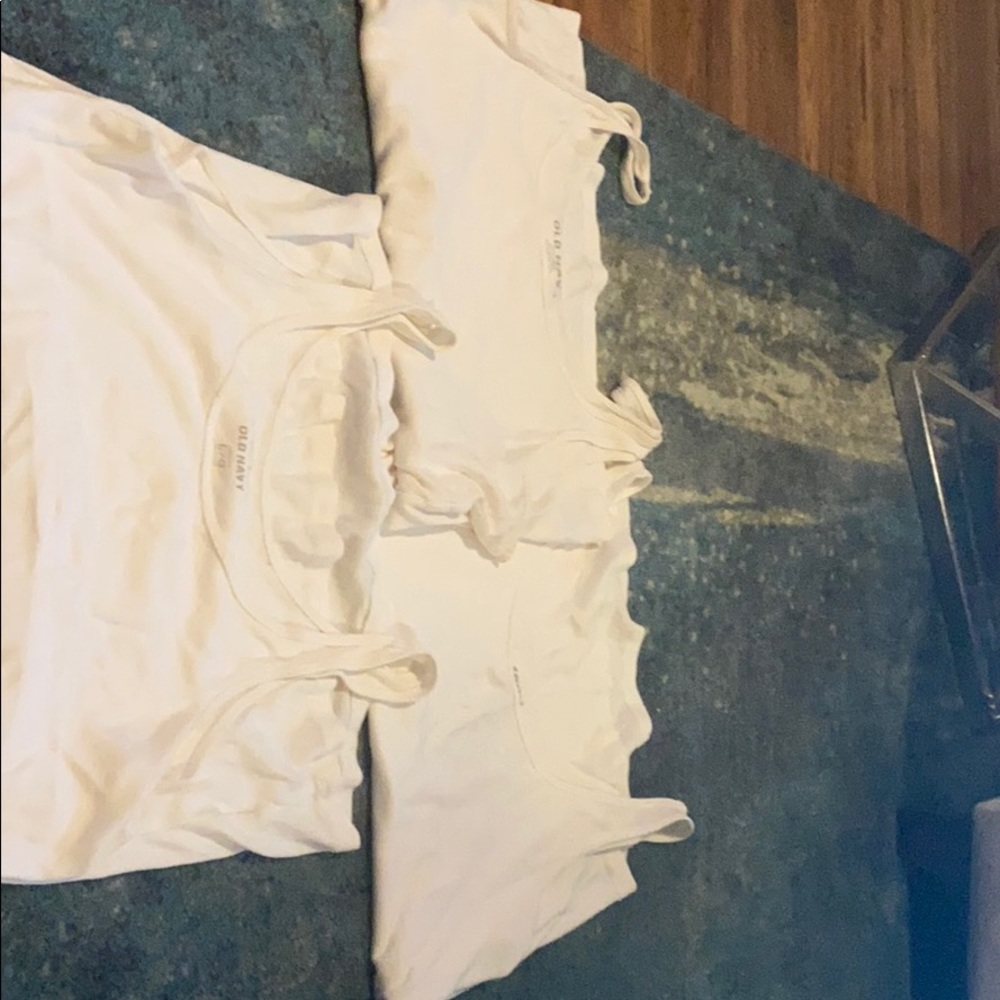 3 white cotton tank tops for the price of one!